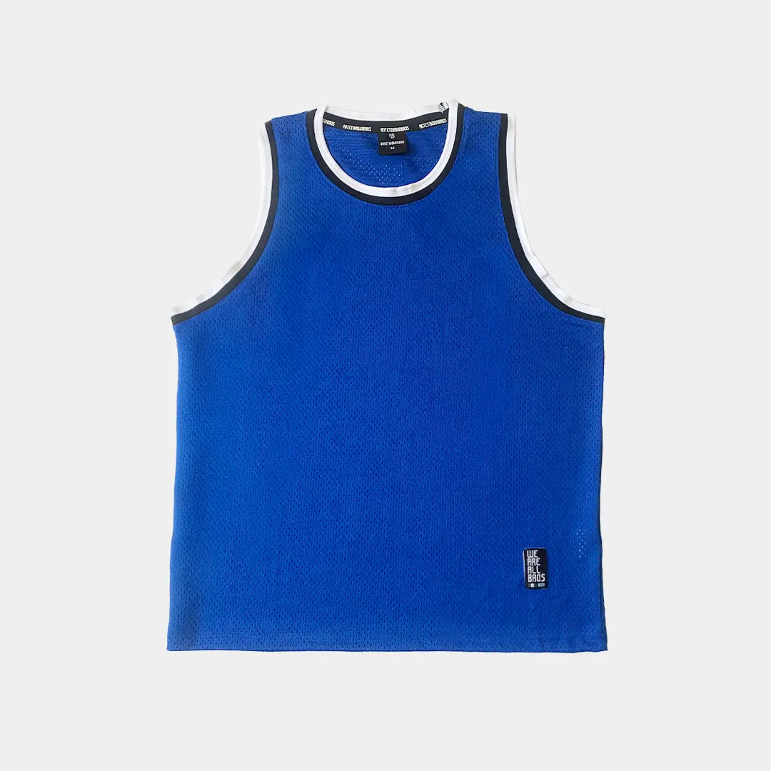 Mesh Tank Top | ANTETOKOUNBROS | Blue Front 