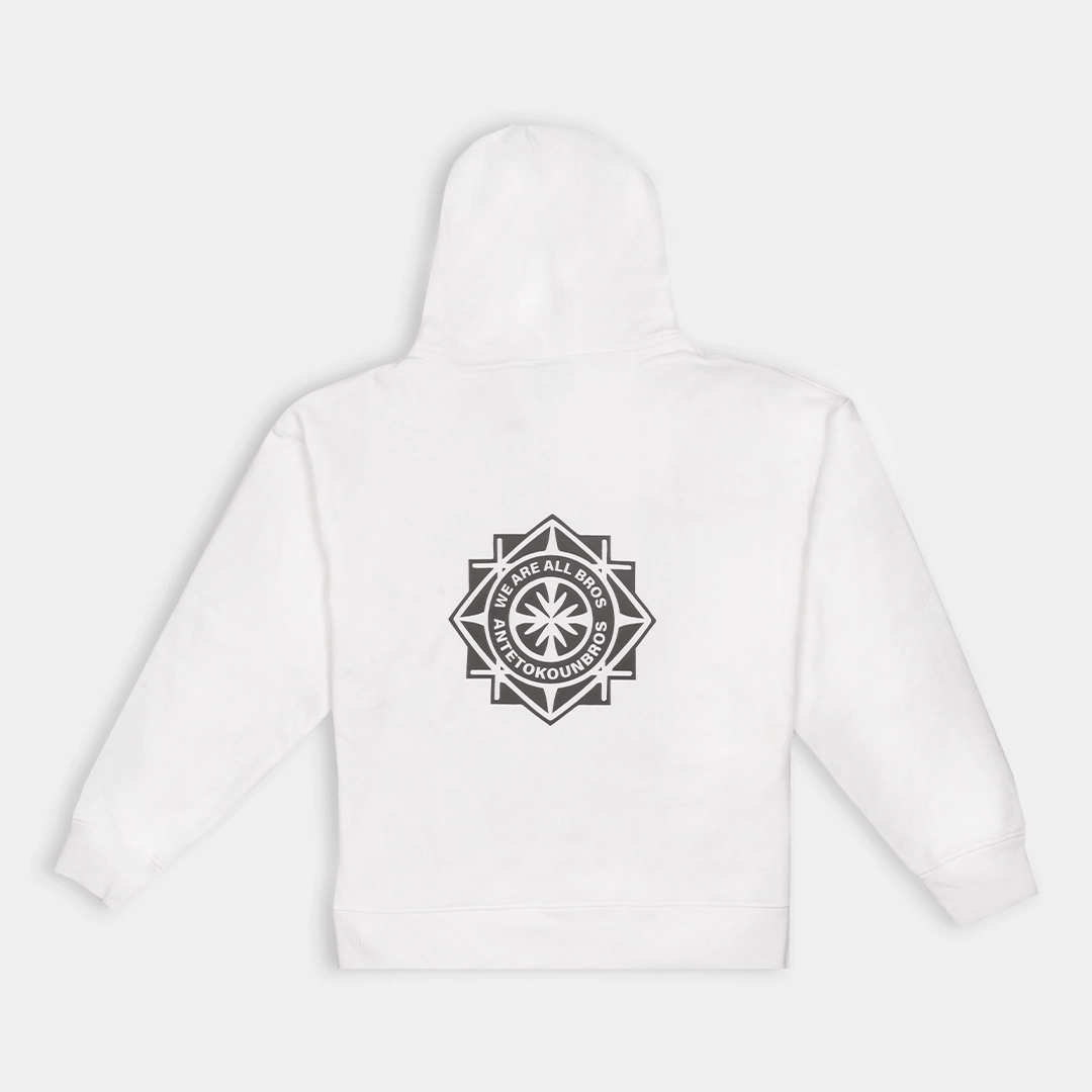 Oversized Hoodie Tribe Graphic I ANTETOKOUNBROS I  Off White Back