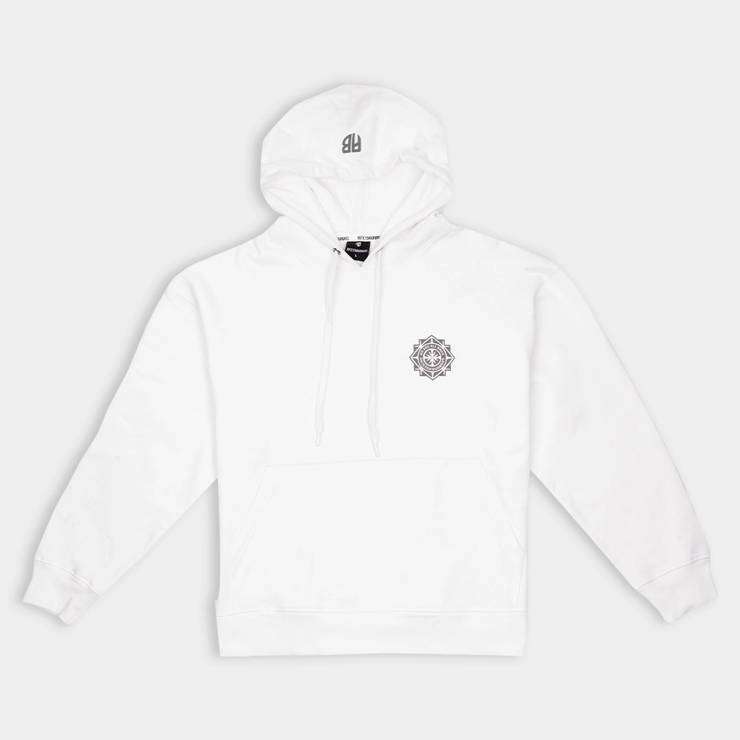 Oversized Hoodie Tribe Graphic I ANTETOKOUNBROS I  Off White Front