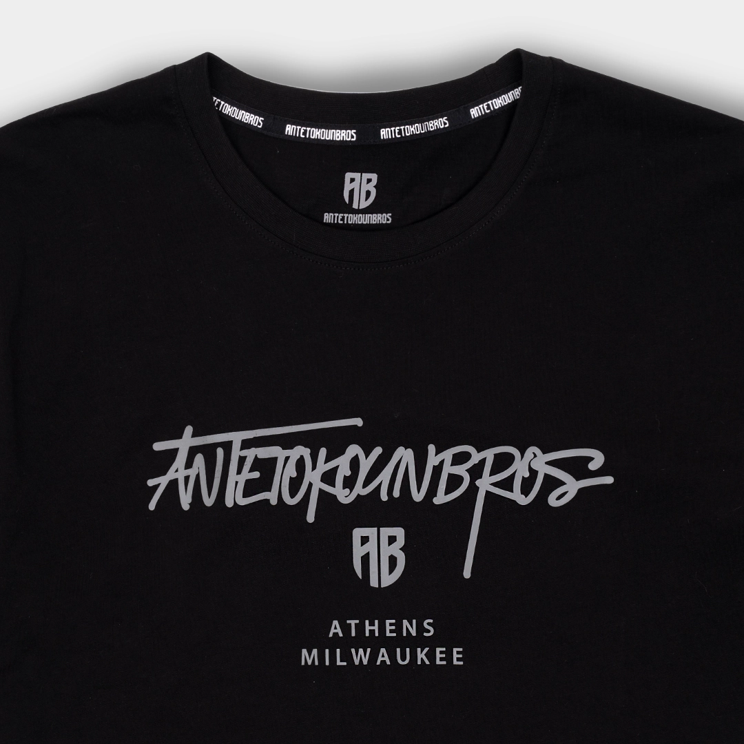 ANTETOKOUNBROS Unisex T-Shirt Athens Milwaukee Black Detail