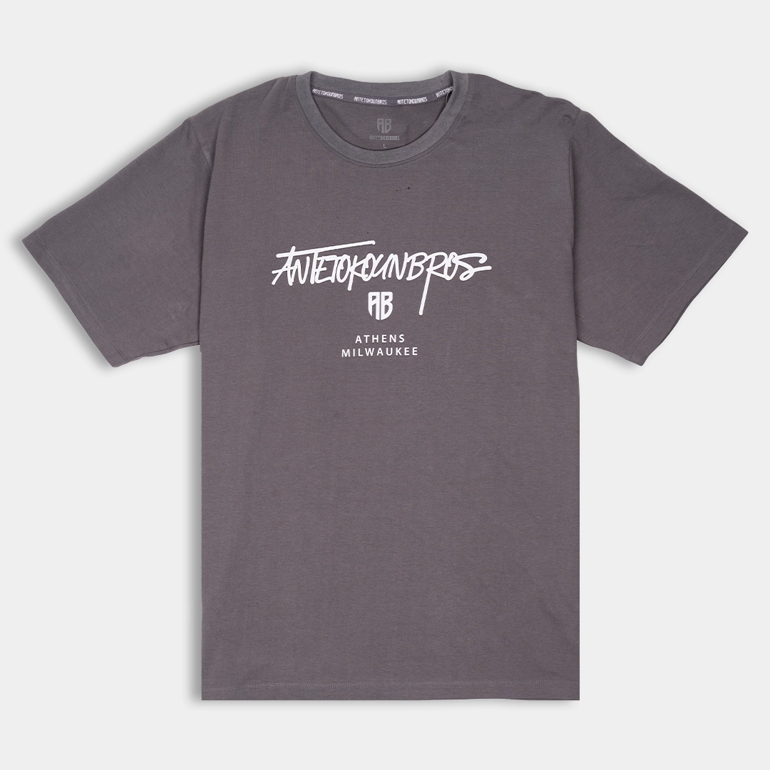 ANTETOKOUNBROS Unisex T-Shirt Athens Milwaukee Charcoal Front 