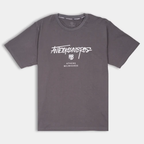 ANTETOKOUNBROS Unisex T-Shirt Athens Milwaukee Charcoal Front  thumb