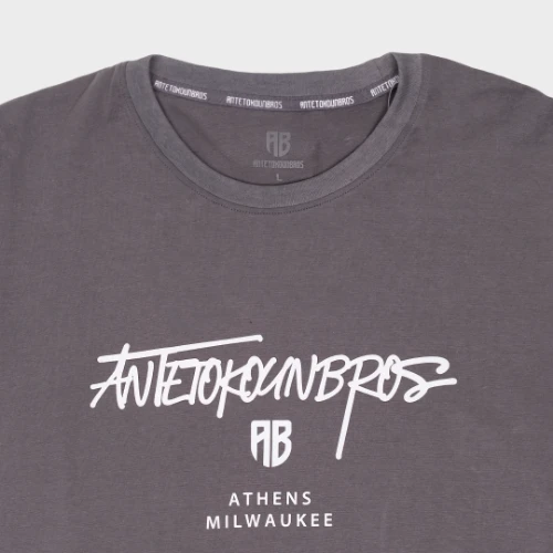 ANTETOKOUNBROS Unisex T-Shirt Athens Milwaukee Charcoal Detail thumb