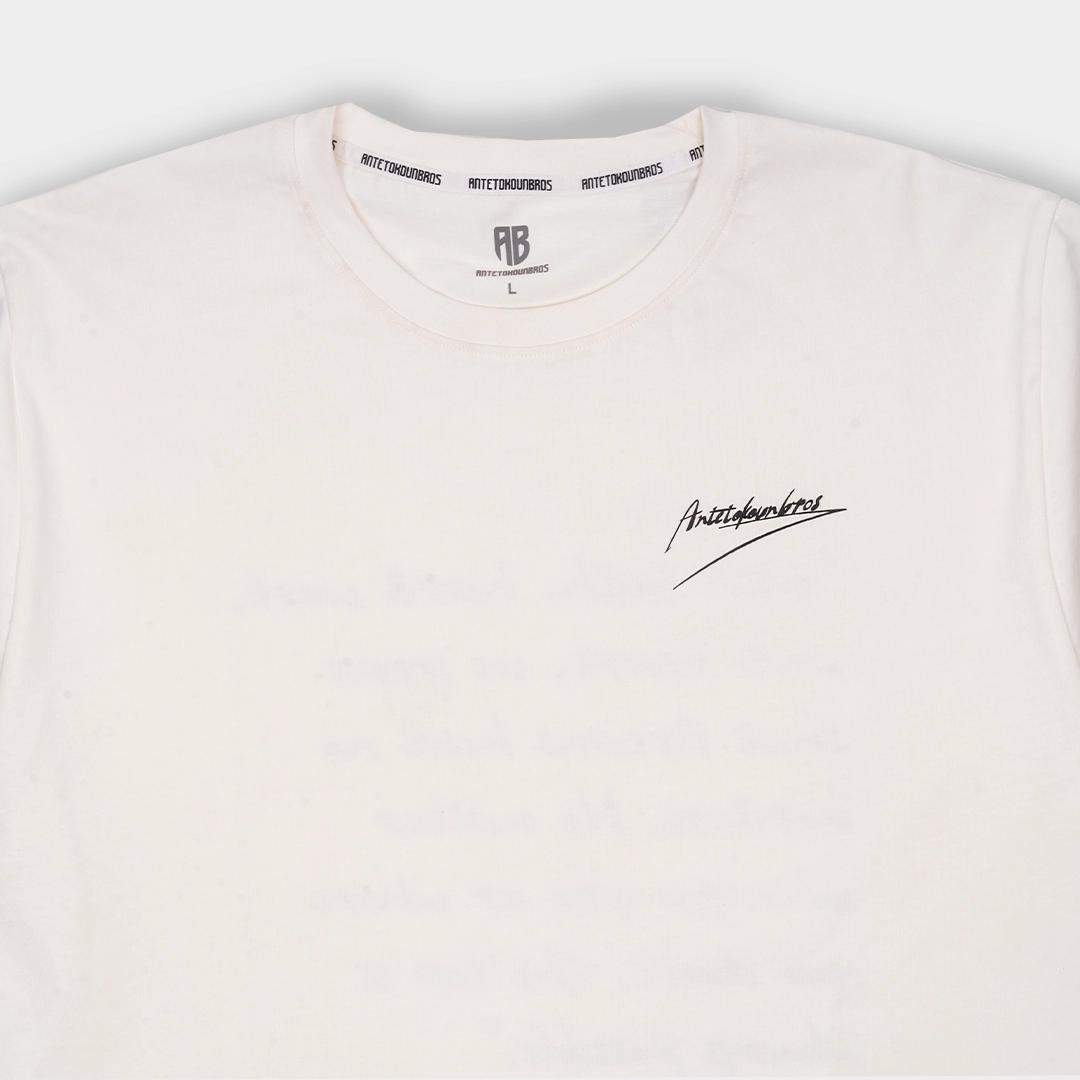 ANTETOKOUNBROS Statement Tee Off White Detail