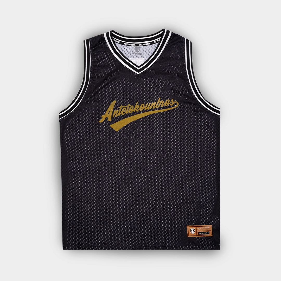 ANTETOKOUNBROS Basketball Tank Black Front