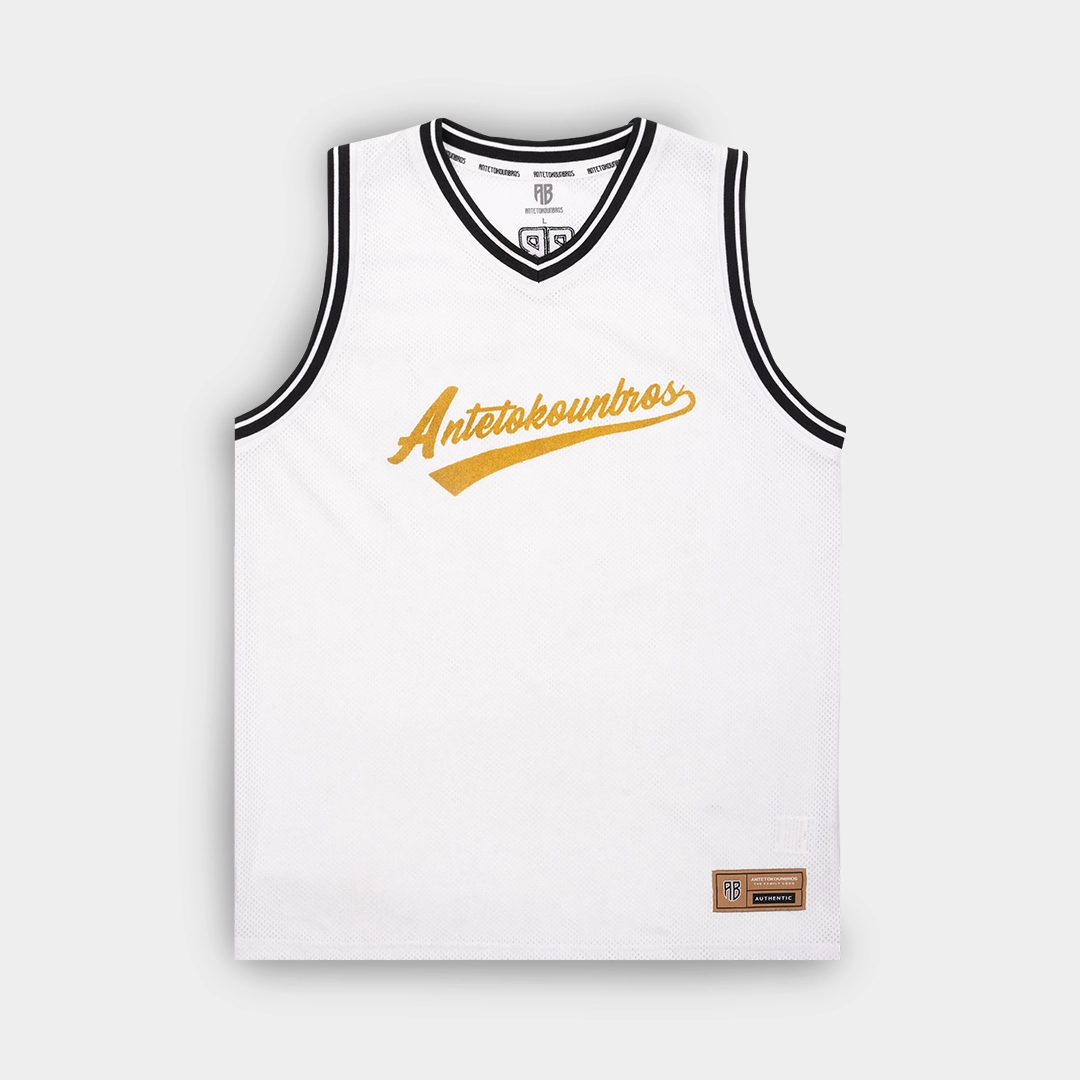 ANTETOKOUNBROS Basketball Tank Off White Front