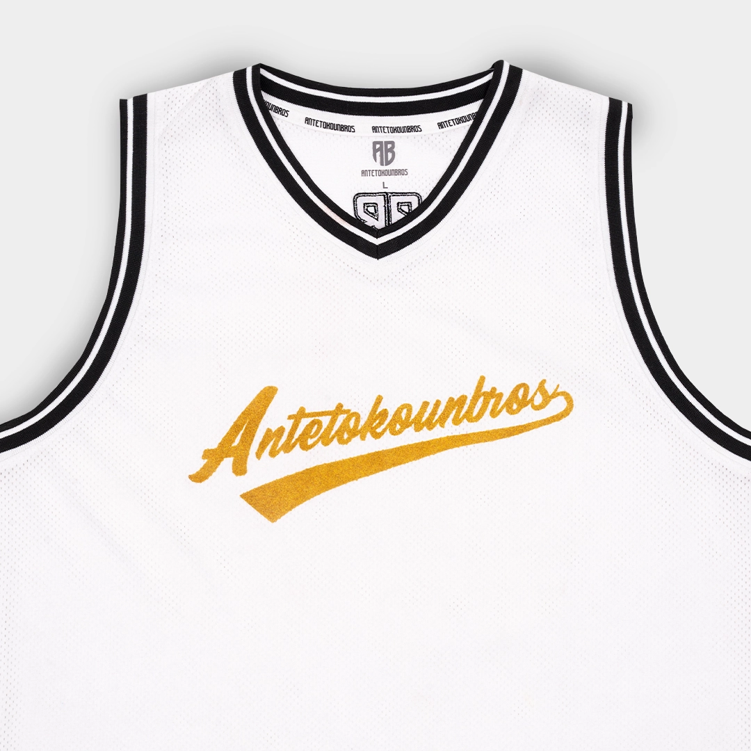 ANTETOKOUNBROS Basketball Tank Off White Detail