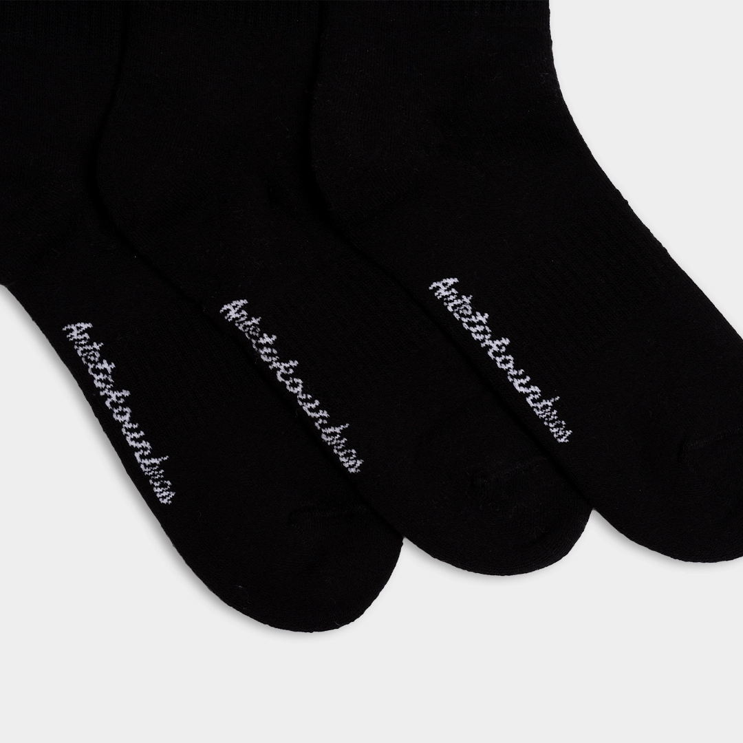AB Crew Socks 3-Pack AB Logo Black Detail 2