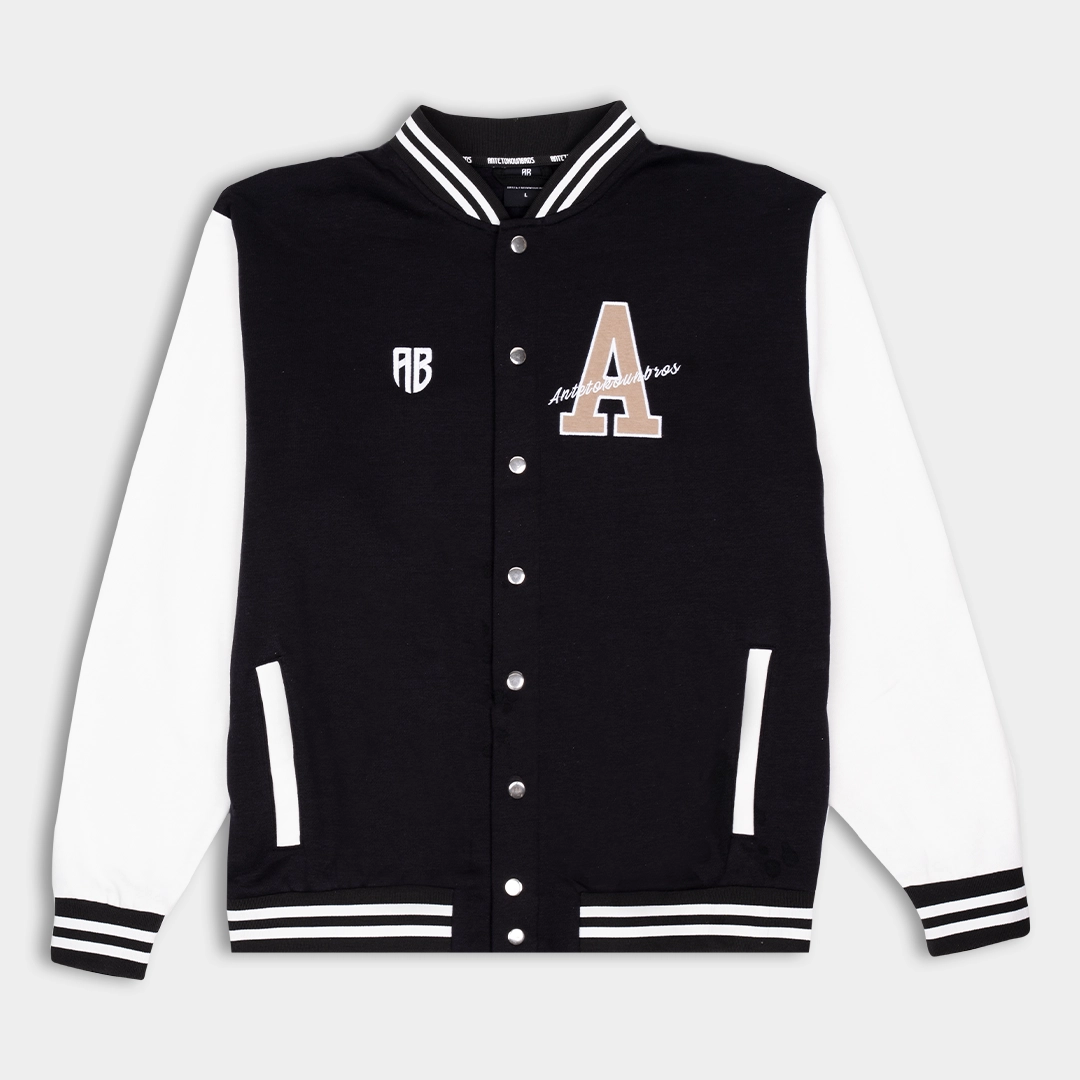 AB Jacket  Varsity  Black / Off White Front