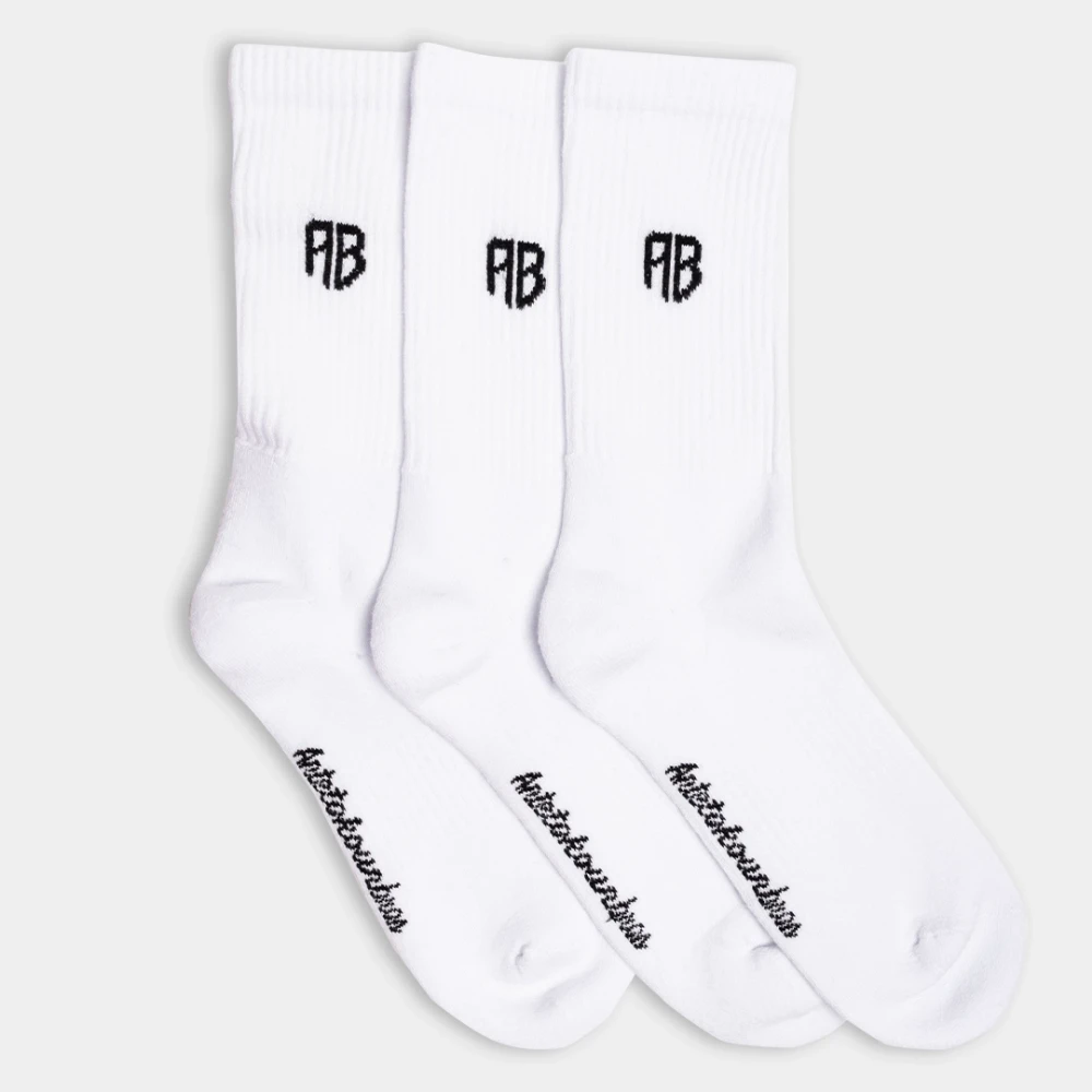 AB Crew Socks 3-Pack AB Logo White Front
