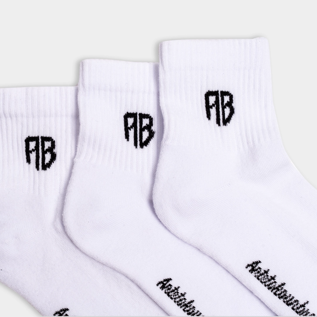 AB Logo Mid-Crew Socks 3-Pack White Detail 2