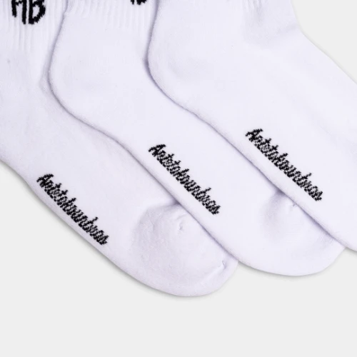 AB Logo Mid-Crew Socks 3-Pack White Detail thumb