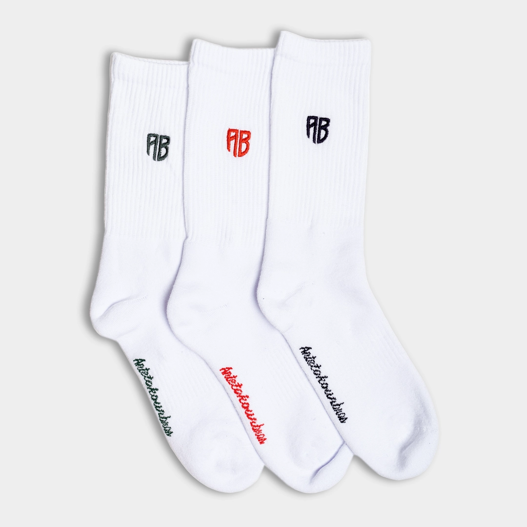 AB 3-Pack Tall Socks White Front