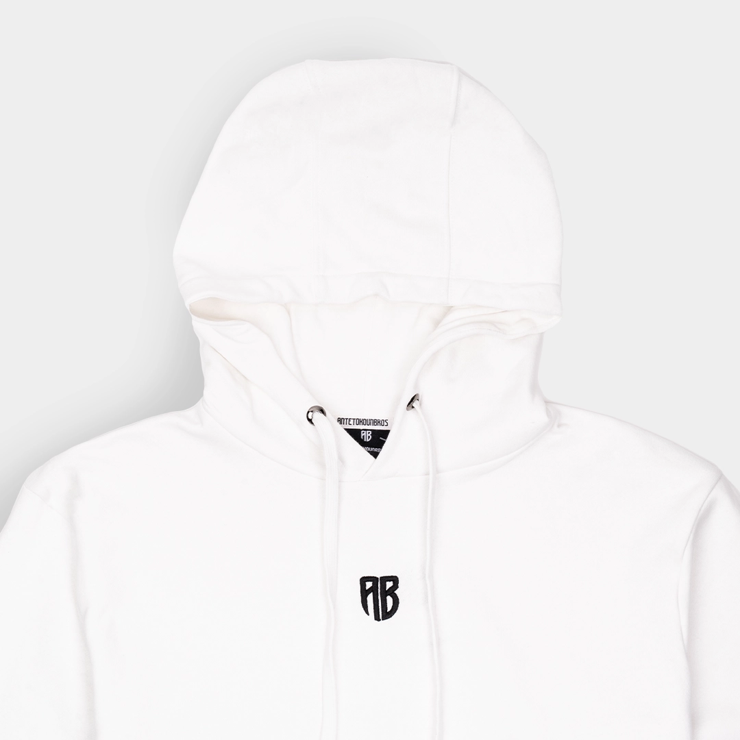 ANTETOKOUNBROS Unisex Hoodie Native Chest Logo White Detail