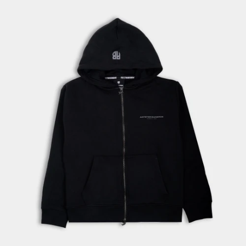 Oversized Zip Hoodie Family| ANTETOKOUNBROS | Black Front 1 thumb