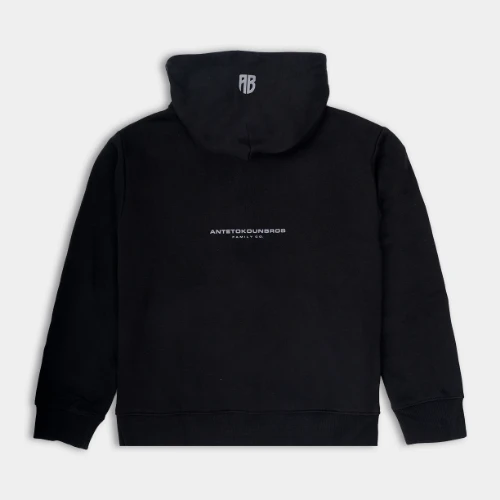Oversized Zip Hoodie Family| ANTETOKOUNBROS | Black Back thumb