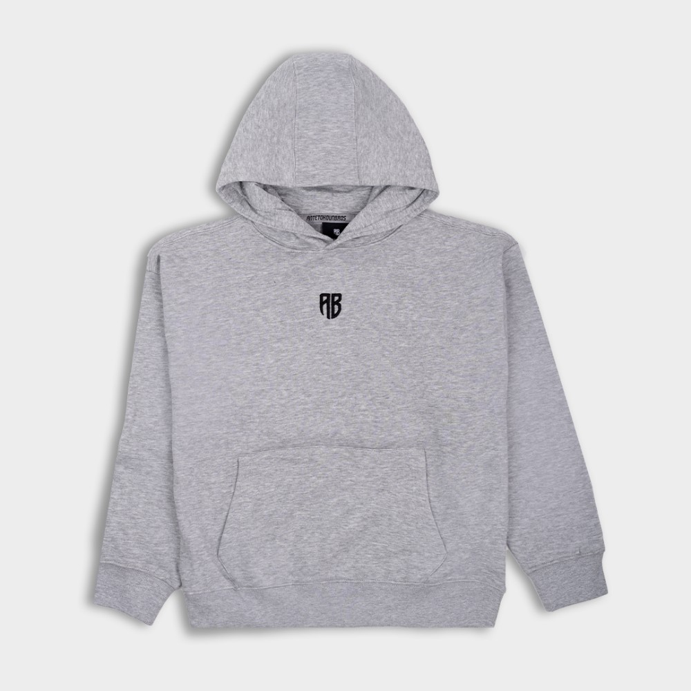 Kids' Hoodie Native Chest Logo  | ANTETOKOUNBROS | Gray Front 1