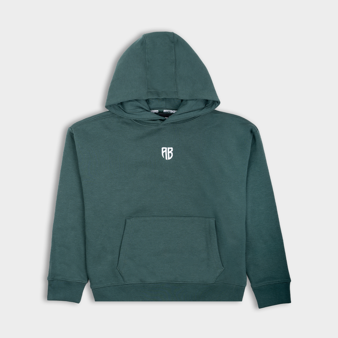 Kids' Hoodie Native Chest Logo | ANTETOKOUNBROS | Green Front 1