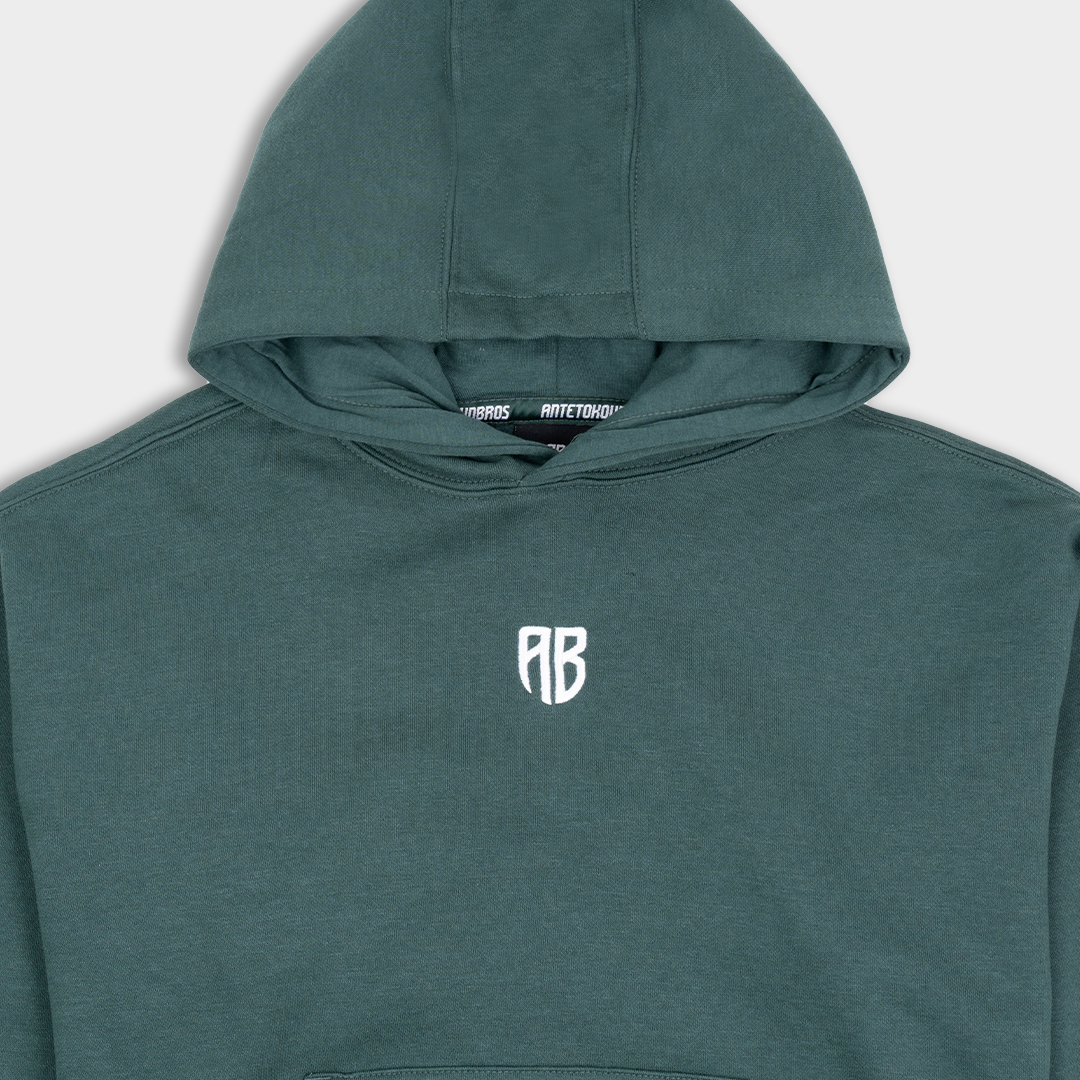 Kids' Hoodie Native Chest Logo | ANTETOKOUNBROS | Green Detail