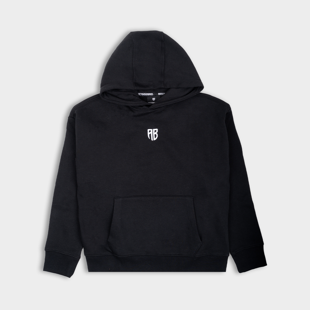 Kids' Hoodie Native Chest Logo | ANTETOKOUNBROS | Black Front