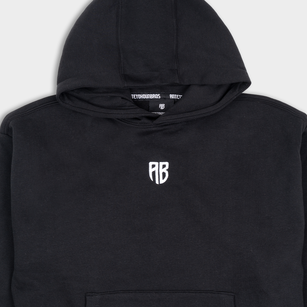 Kids' Hoodie Native Chest Logo | ANTETOKOUNBROS | Black Detail