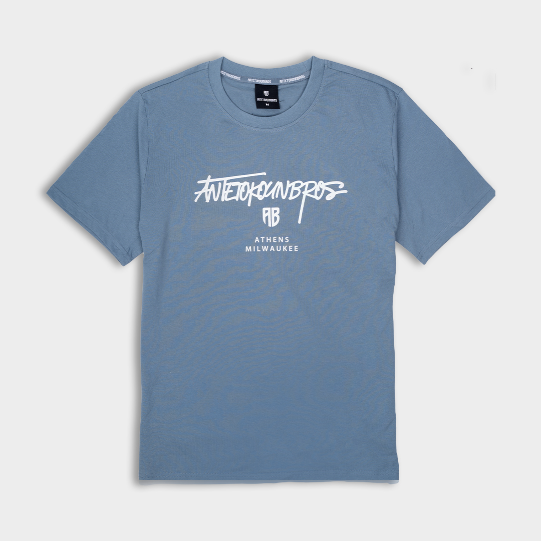 ANTETOKOUNBROS Unisex T-Shirt Athens Milwaukee Blue Front 1