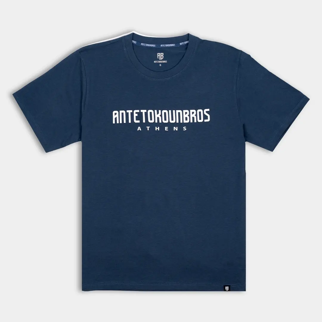 T-shirt Location Athens Retro Blue Front