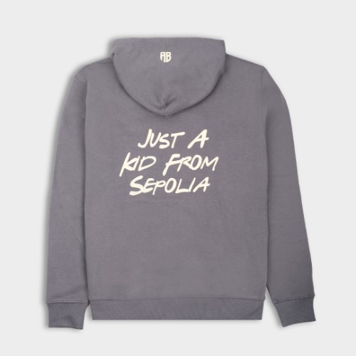 Picture of Kids' Hoodie Just a Kid from Sepolia Charcoal thumb