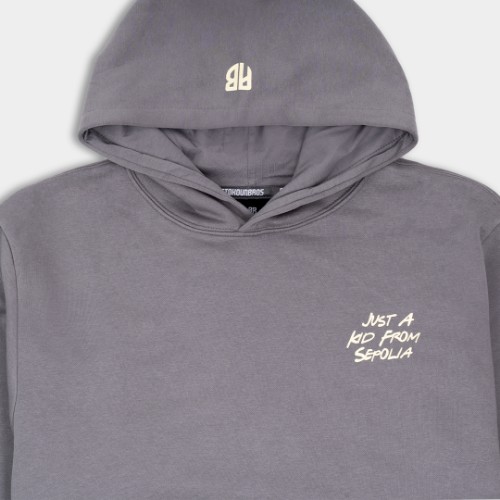 Picture of Kids' Hoodie Just a Kid from Sepolia Charcoal thumb