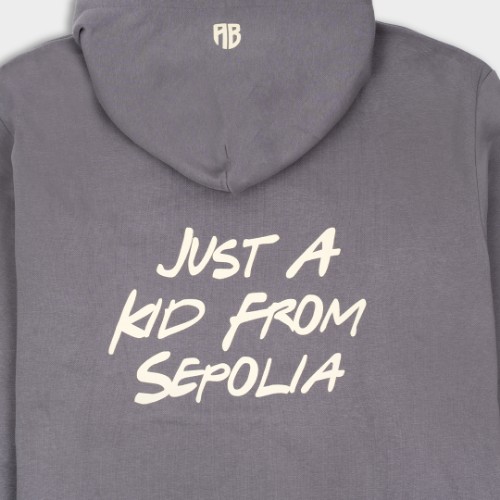Picture of Kids' Hoodie Just a Kid from Sepolia Charcoal thumb