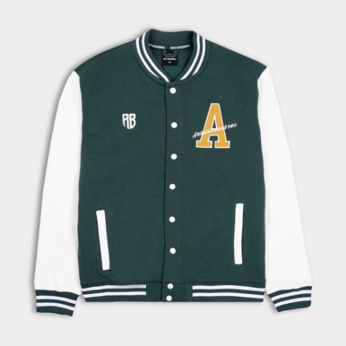 Εικόνα της AB Ζακέτα Varsity Πράσινη/Off White