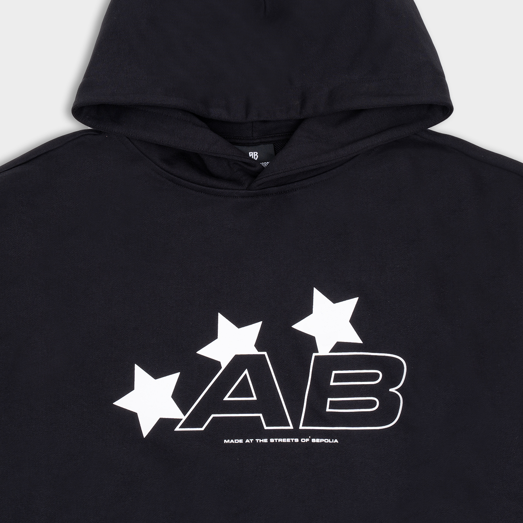 Εικόνα της AB Φούτερ με Κουκούλα Street Stars Μαύρο