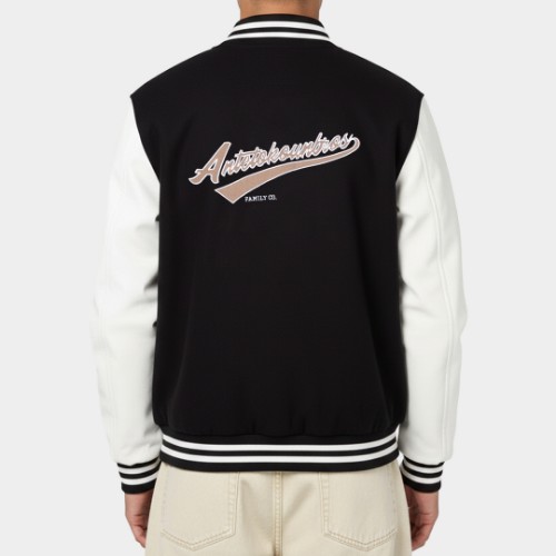 AB Jacket  Varsity  Black / Off White  Model Back