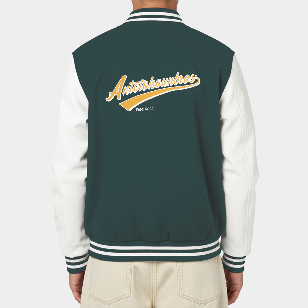 AB Jacket  Varsity  Green Model Back
