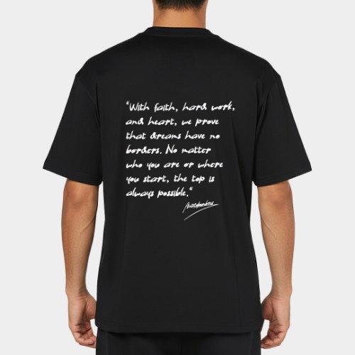 ANTETOKOUNBROS Statement Tee Black Model Back