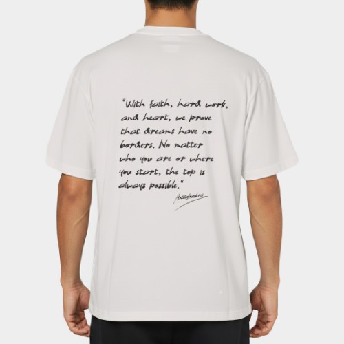 ANTETOKOUNBROS Statement Tee Off White Model Back