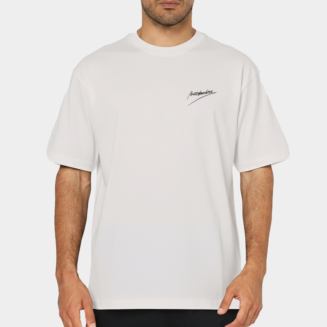 ANTETOKOUNBROS Statement Tee Off White Moel Front