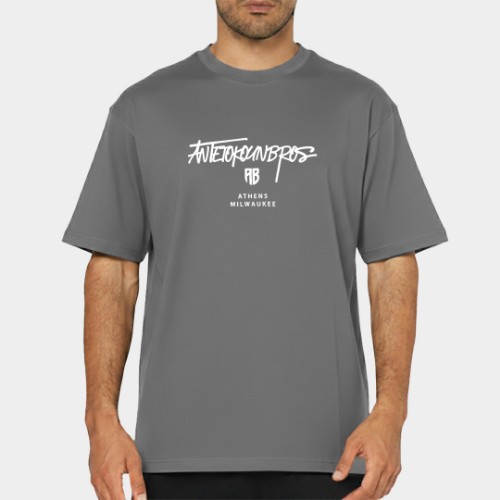 ANTETOKOUNBROS Unisex T-Shirt Athens Milwaukee Charcoal Model
