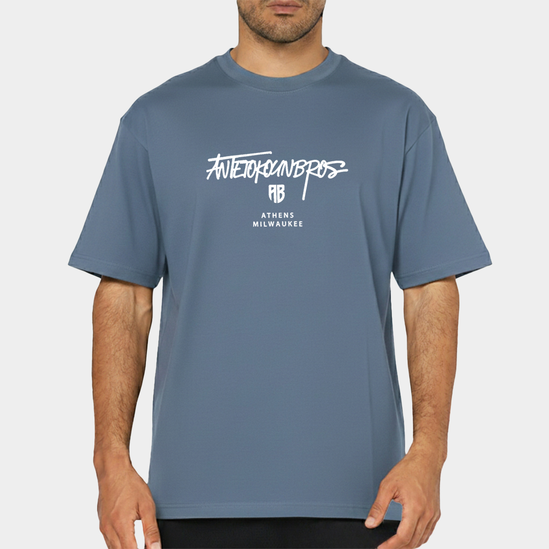 ANTETOKOUNBROS Unisex T-Shirt Athens Milwaukee Blue Model