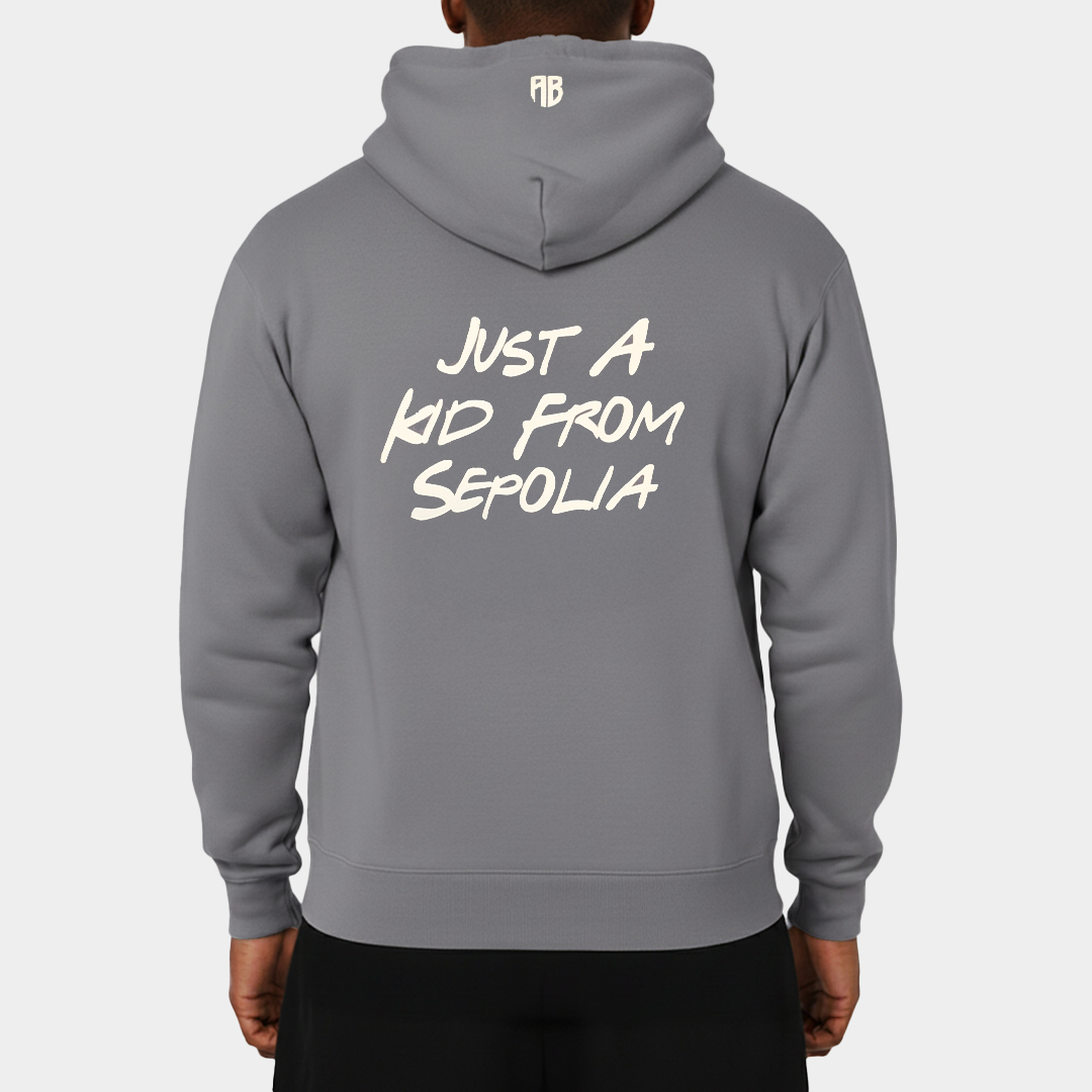 Unisex Hoodie Just A kid From Sepolia | ANTETOKOUNBROS  Model Back