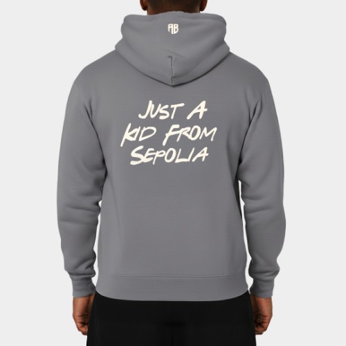 Unisex Hoodie Just A kid From Sepolia | ANTETOKOUNBROS  Model Back