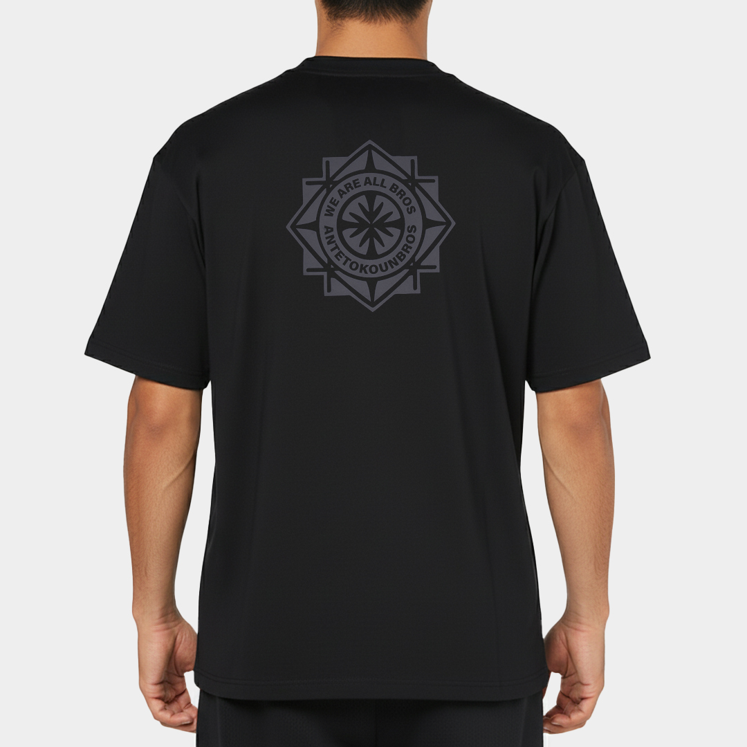 AB Oversized T-shirt Tribe Graphic Black Model Back