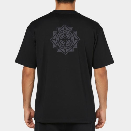 AB Oversized T-shirt Tribe Graphic Black Model Back