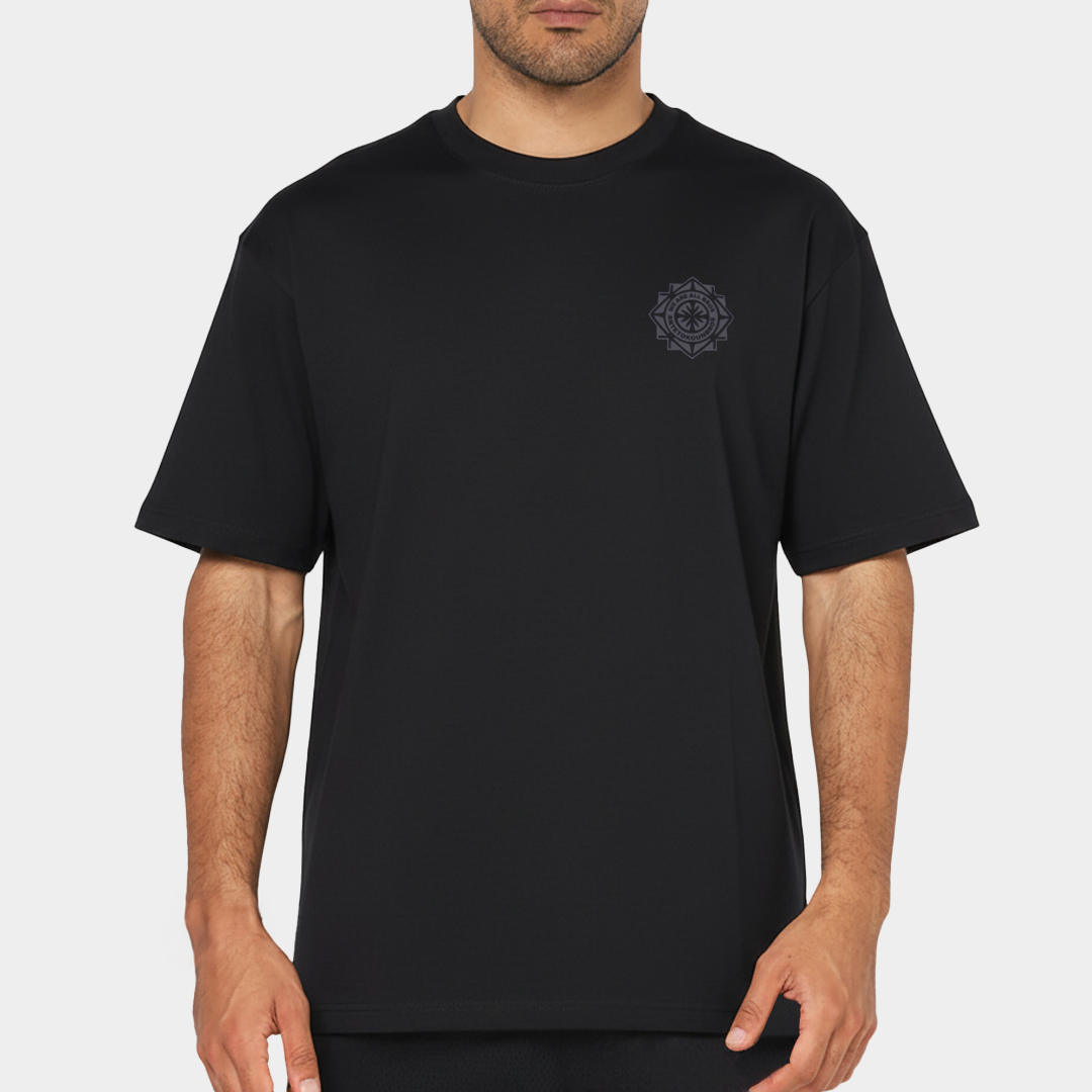 AB Oversized T-shirt Tribe Graphic Black Model Front