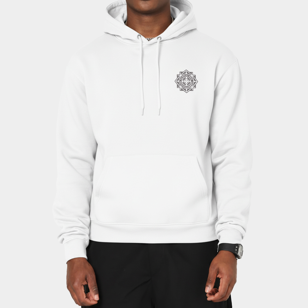 Oversized Hoodie Tribe Graphic I ANTETOKOUNBROS I Off White Model Front