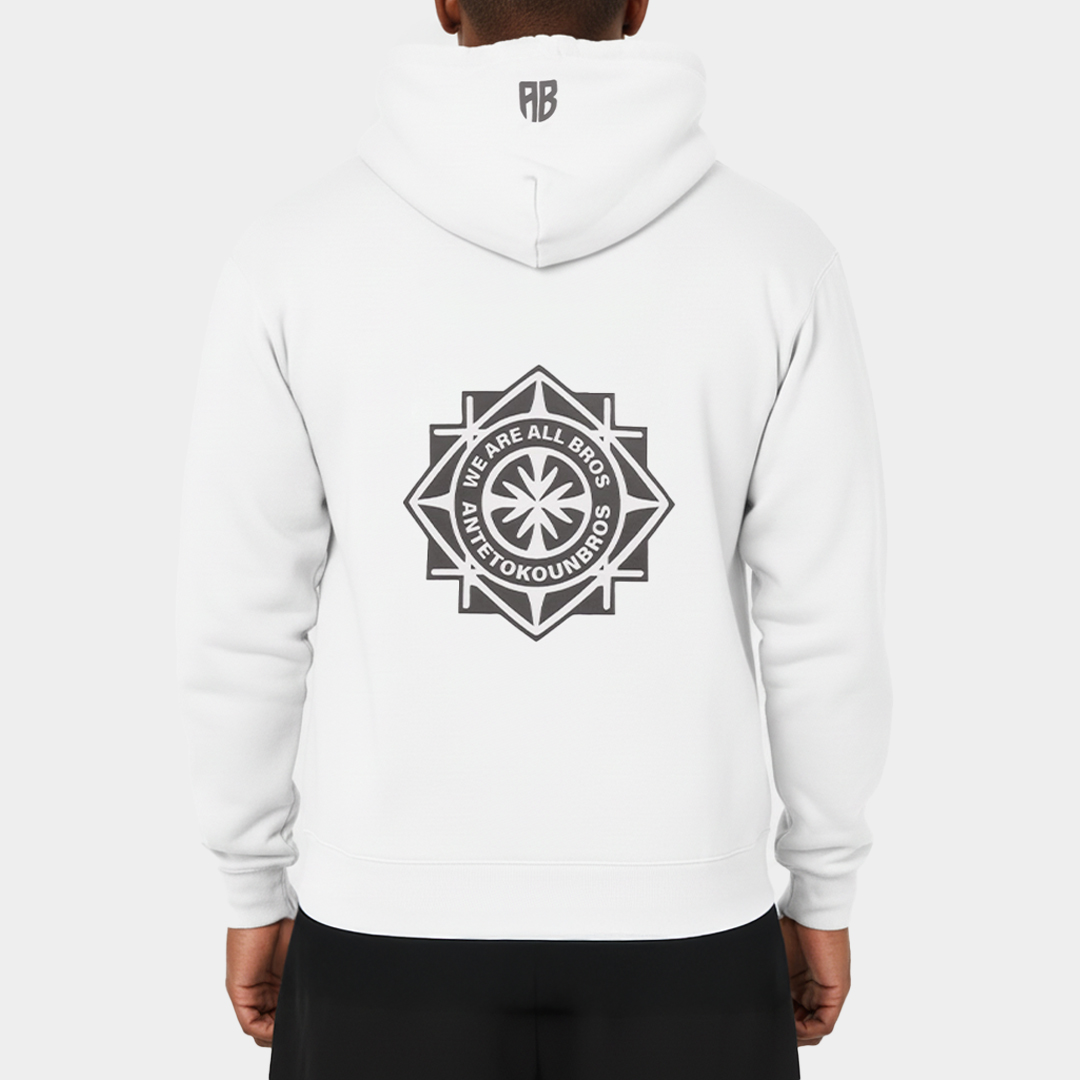 Oversized Hoodie Tribe Graphic I ANTETOKOUNBROS I Off White Model Back