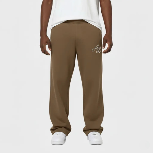 Men's Signature Sweatpants Logo Olive Green  Model