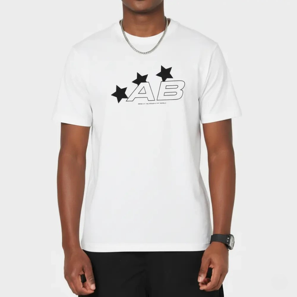 	AB Stars Logo T-shirt White Model