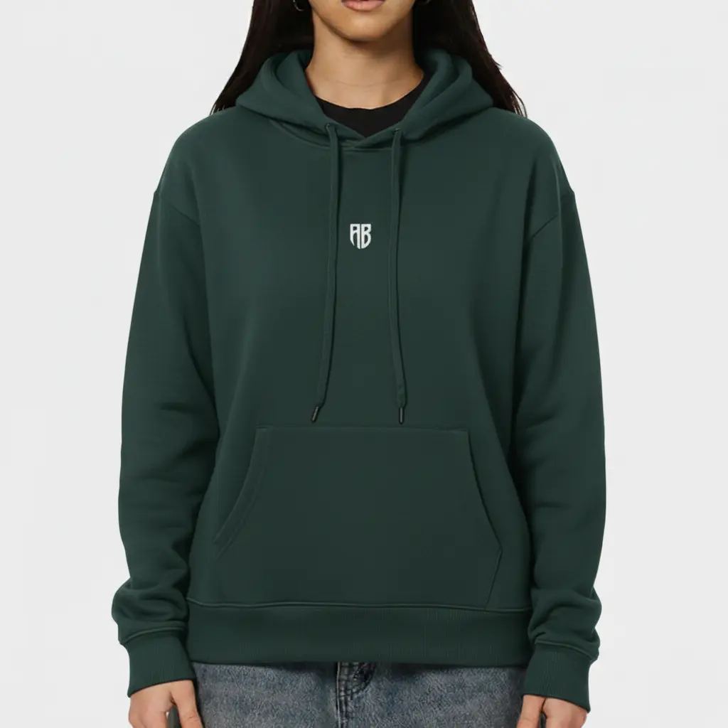 AB Hoodie Native Chest Logo Green Model| ANTETOKOUNBROS
