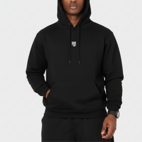 ANTETOKOUNBROS Unisex Hoodie Native Chest Logo Black Model